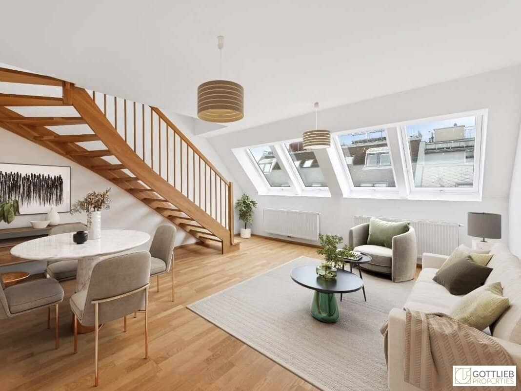 Sunlit attic apartment with air conditioning in Servitenviertel