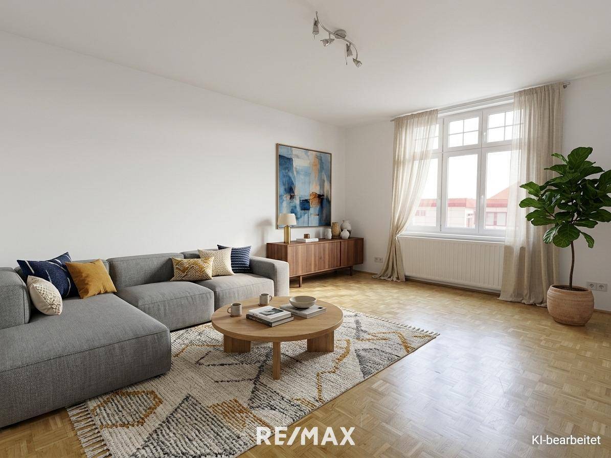 Hofseitige Wohnung mit Parkett und Fernwärme