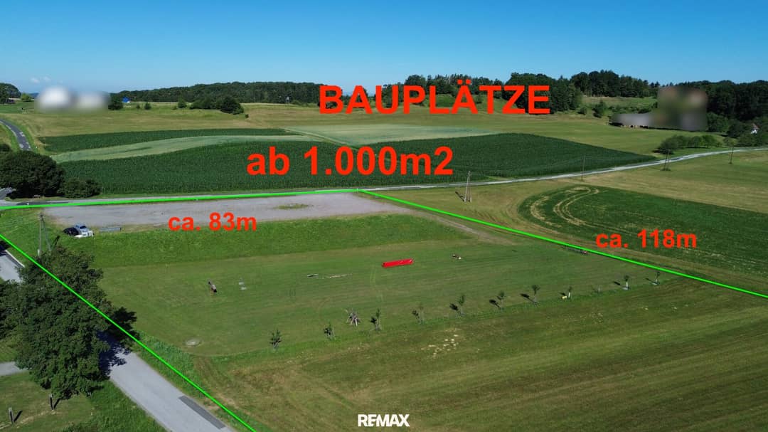 Sonniges Baugrundstück mit Fernblick in Alleinlage