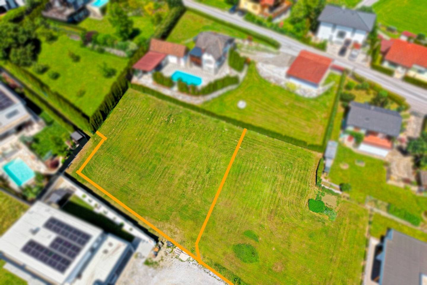 Sunny building plot in southwest location with green view