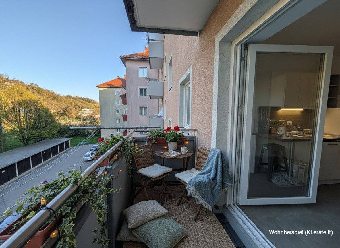 Sanierte 2 Zimmer Wohnung mit Balkon und Keller in Geidorf