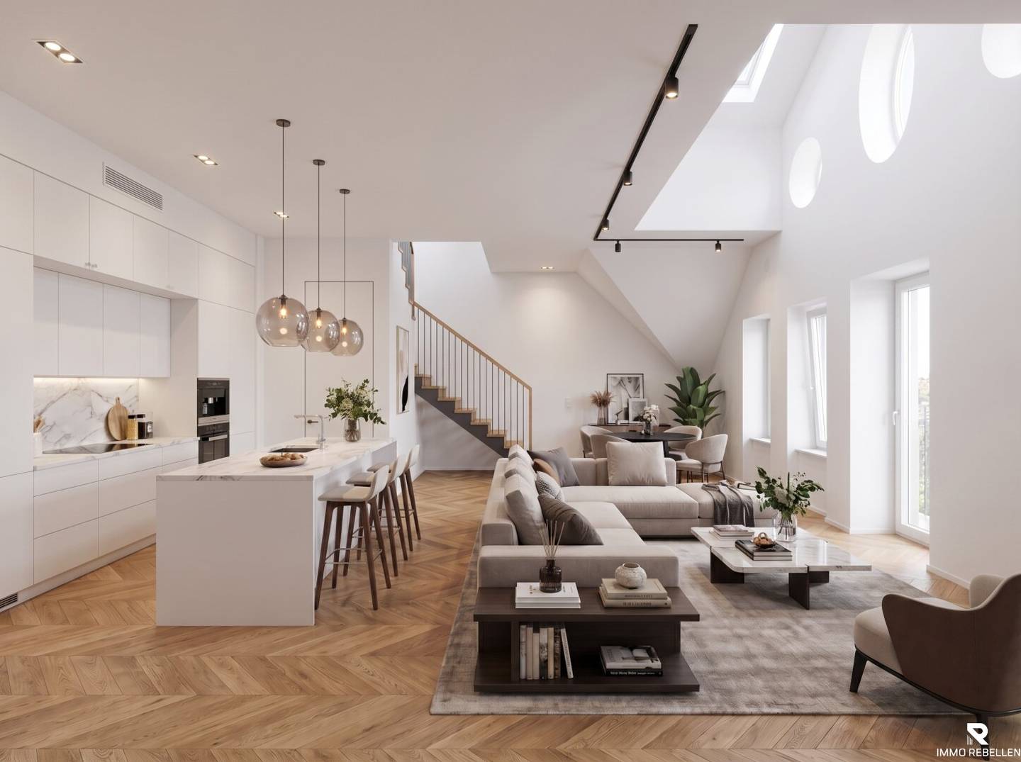 Penthouse apartment with large rooftop terrace near Schönbrunn