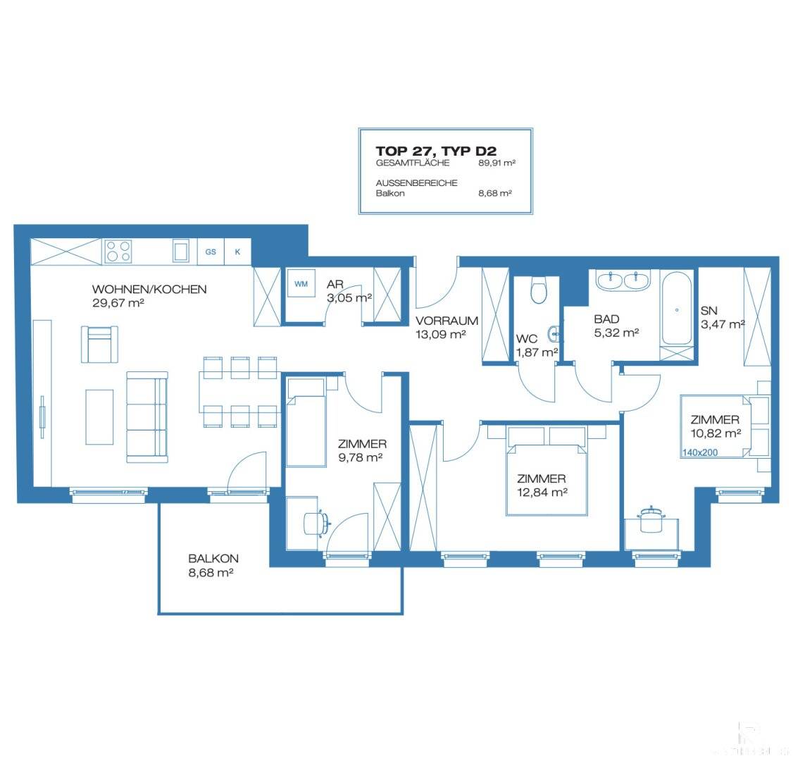 Anlegerwohnung mit Terrasse und Tiefgarage nahe Kagraner Platz