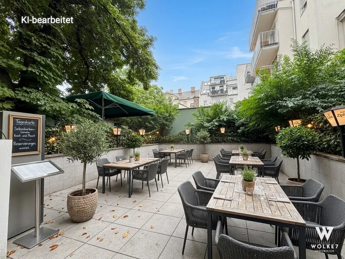 Gastronomy premises with beer garden and apartment near U2 Stadlau