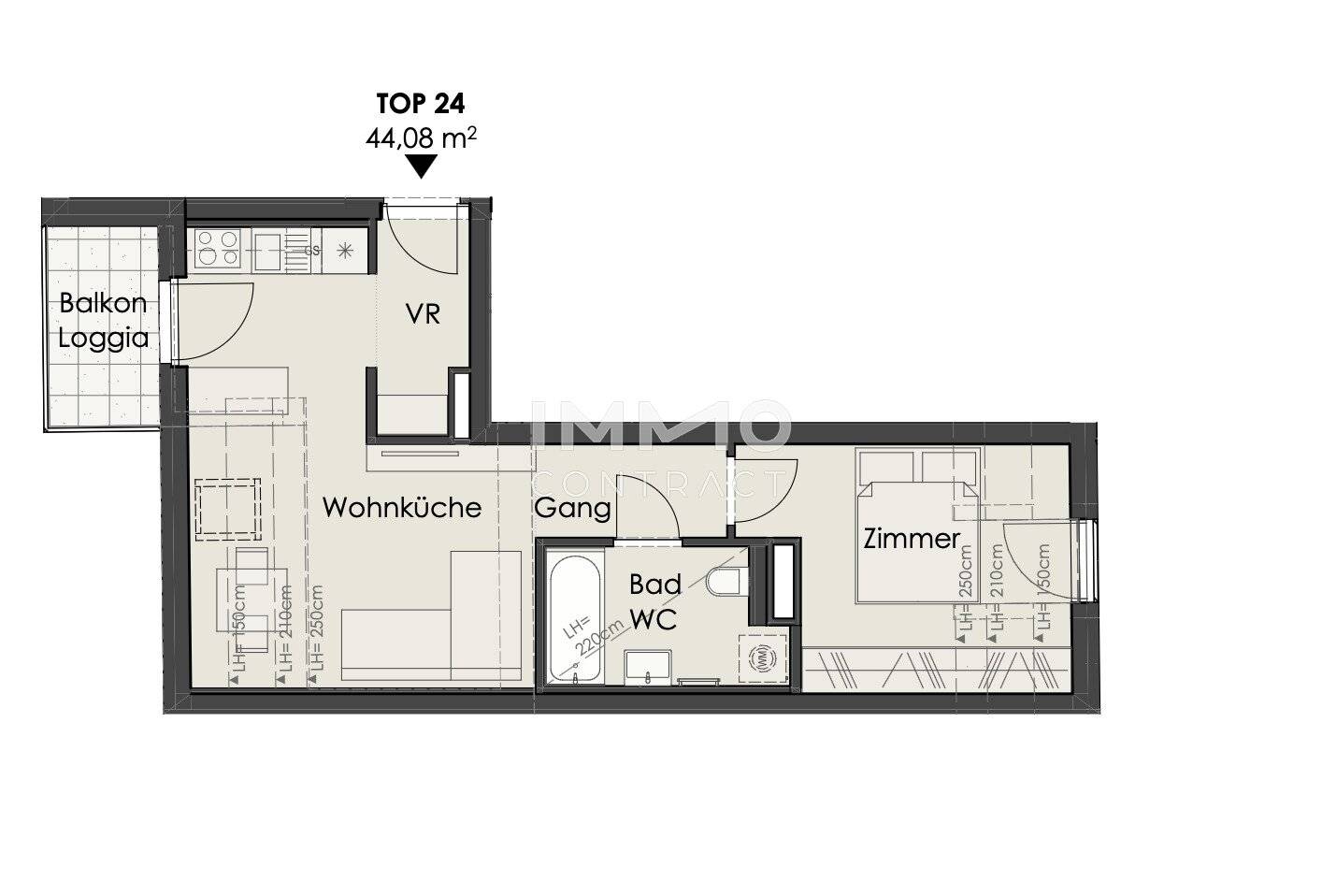 Penthouse apartment with west balcony near Schönbrunn