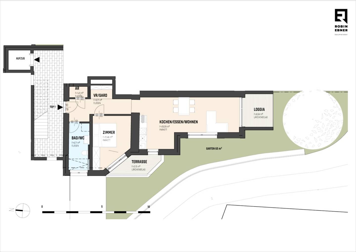 Ground floor apartment with loggia terrace and garden near Millstätter See