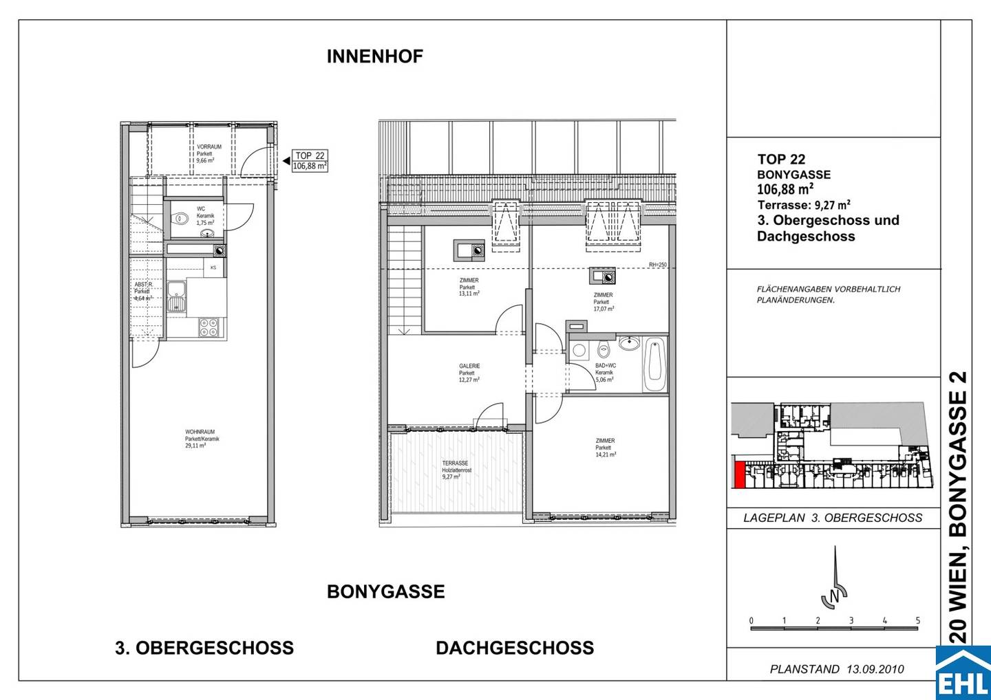 Helle Wohnung mit Terrasse und Parkett im sanierten Fabrikensemble