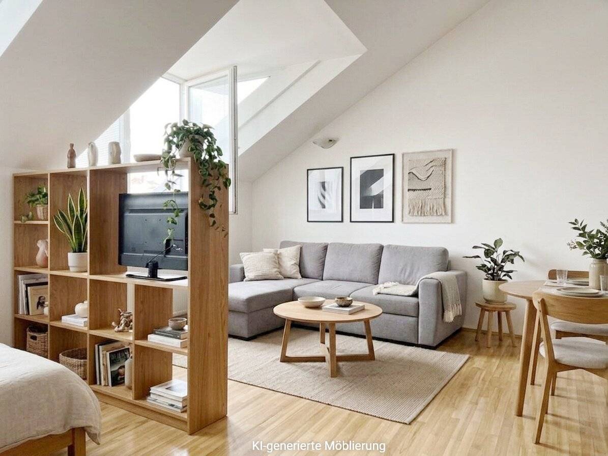 Helle Dachgeschosswohnung mit Einbauküche und Parkett