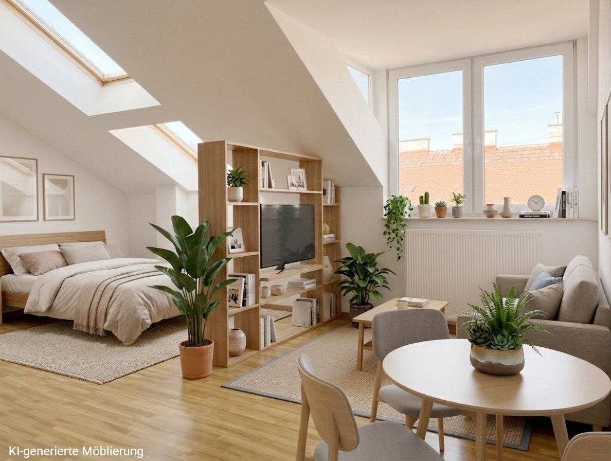 Helle Dachgeschosswohnung mit Einbauküche und Parkett