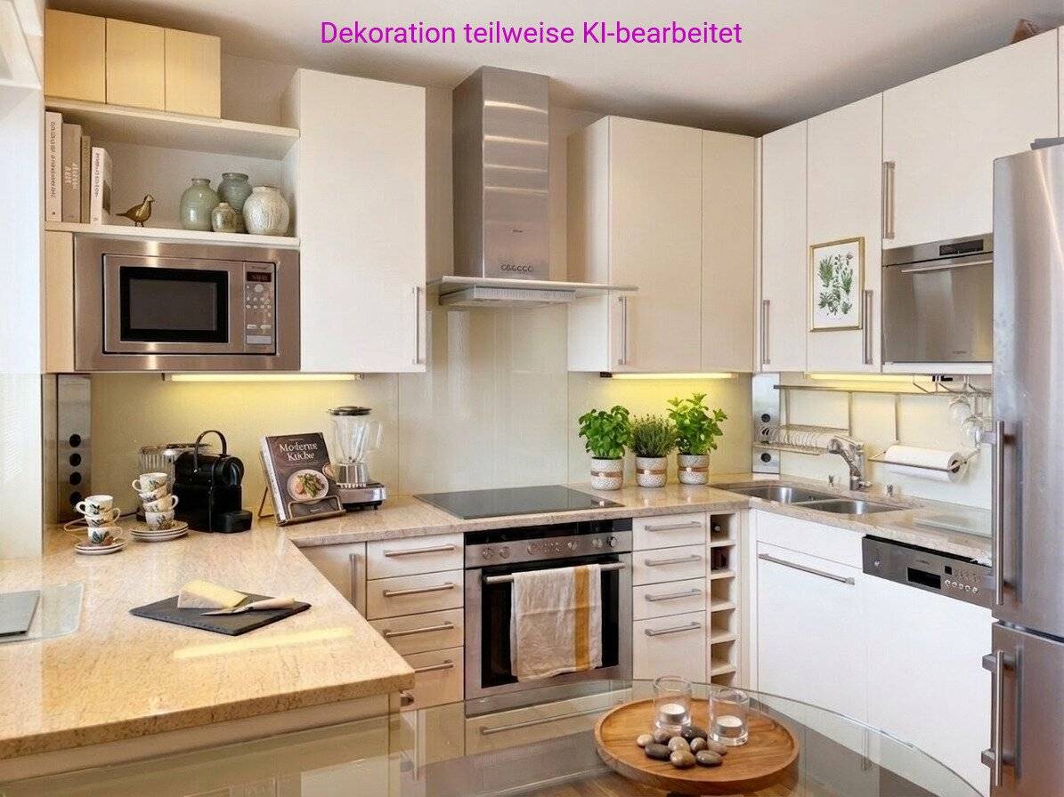 Bright loft apartment with fitted kitchen and parquet flooring