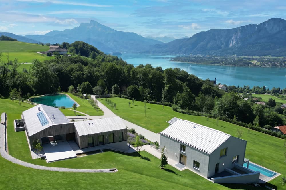 Architektenvillen mit Seeblick und eigenem Schwimmteich