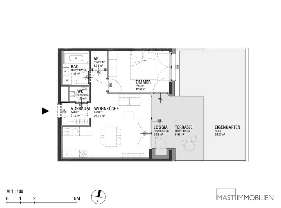 Garden apartment with terrace loggia and garden in new build project Mi Living