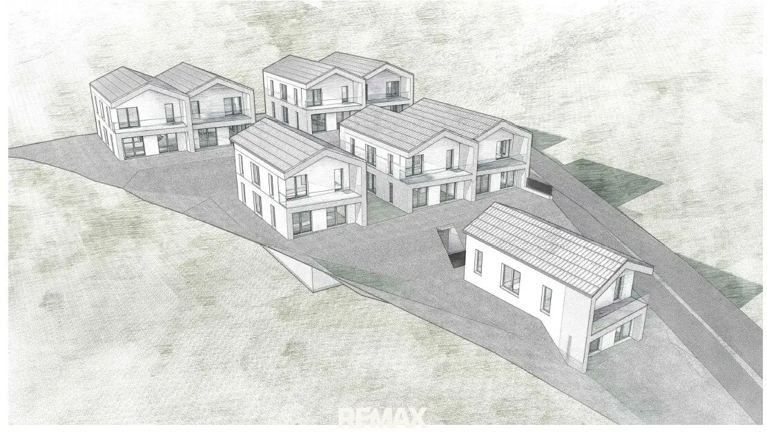 Plot with planning permission for 12 houses