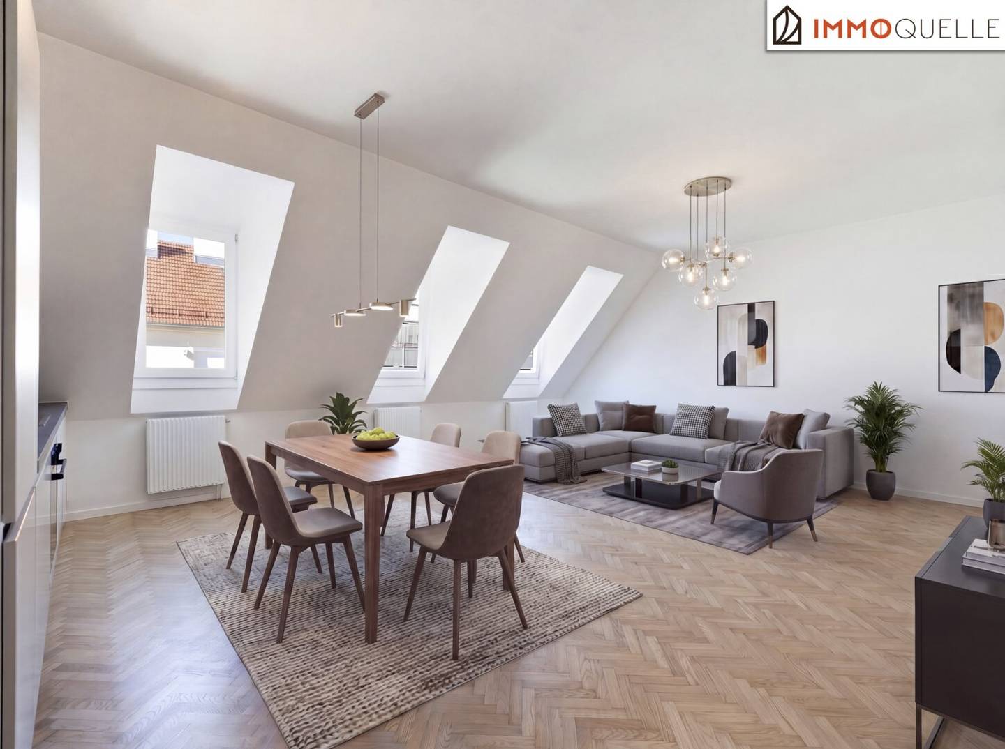 Helle Dachgeschosswohnung mit großzügiger Wohnküche und guter Anbindung