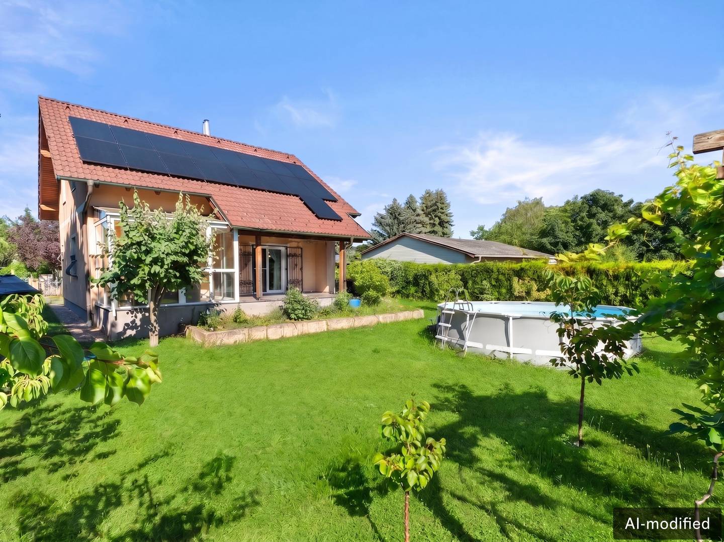 Einfamilienhaus mit Terrasse und Garten in ruhiger Grünlage