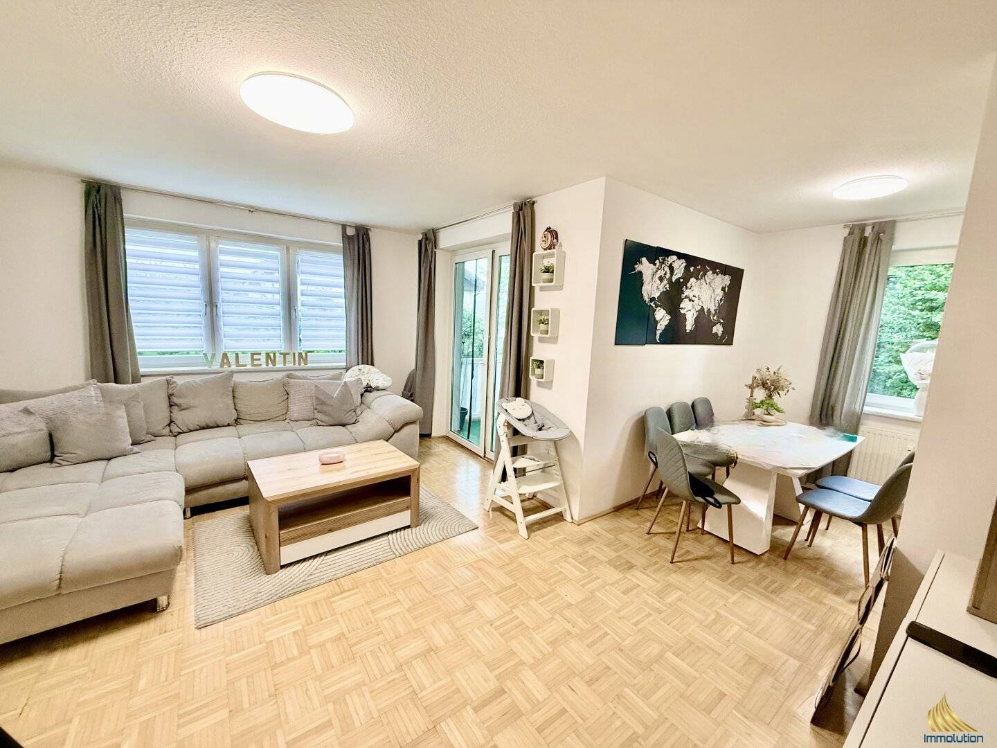 Gepflegte Wohnung mit Loggia und Gartenblick