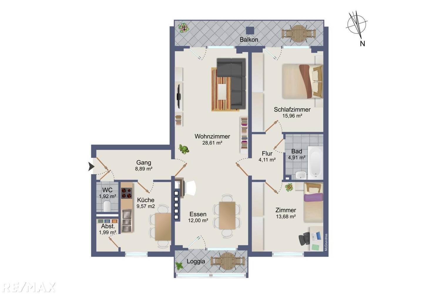 Helle Etagenwohnung mit Balkon und Kellerabteil
