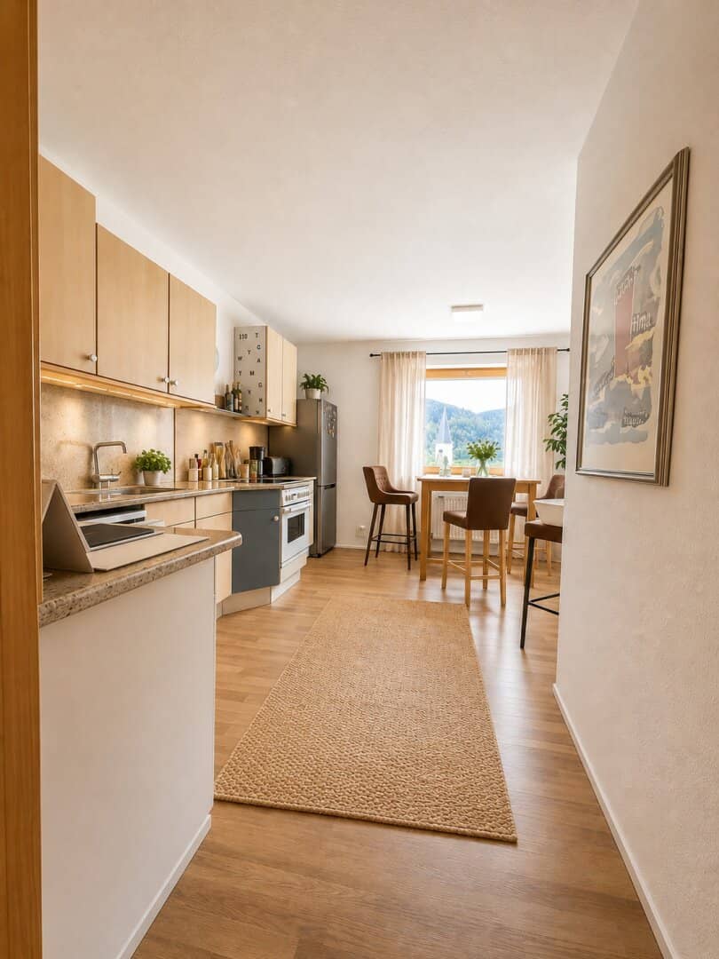 Helle Wohnung mit Balkon und Bergblick in zentraler Lage
