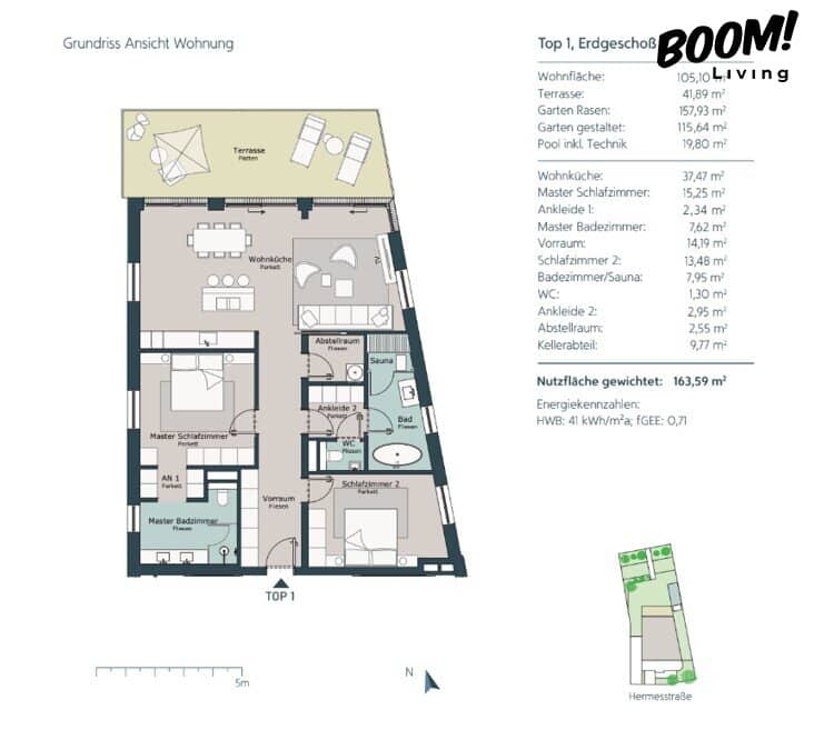 Gartenwohnung mit privatem Pool und Sauna in Hietzing