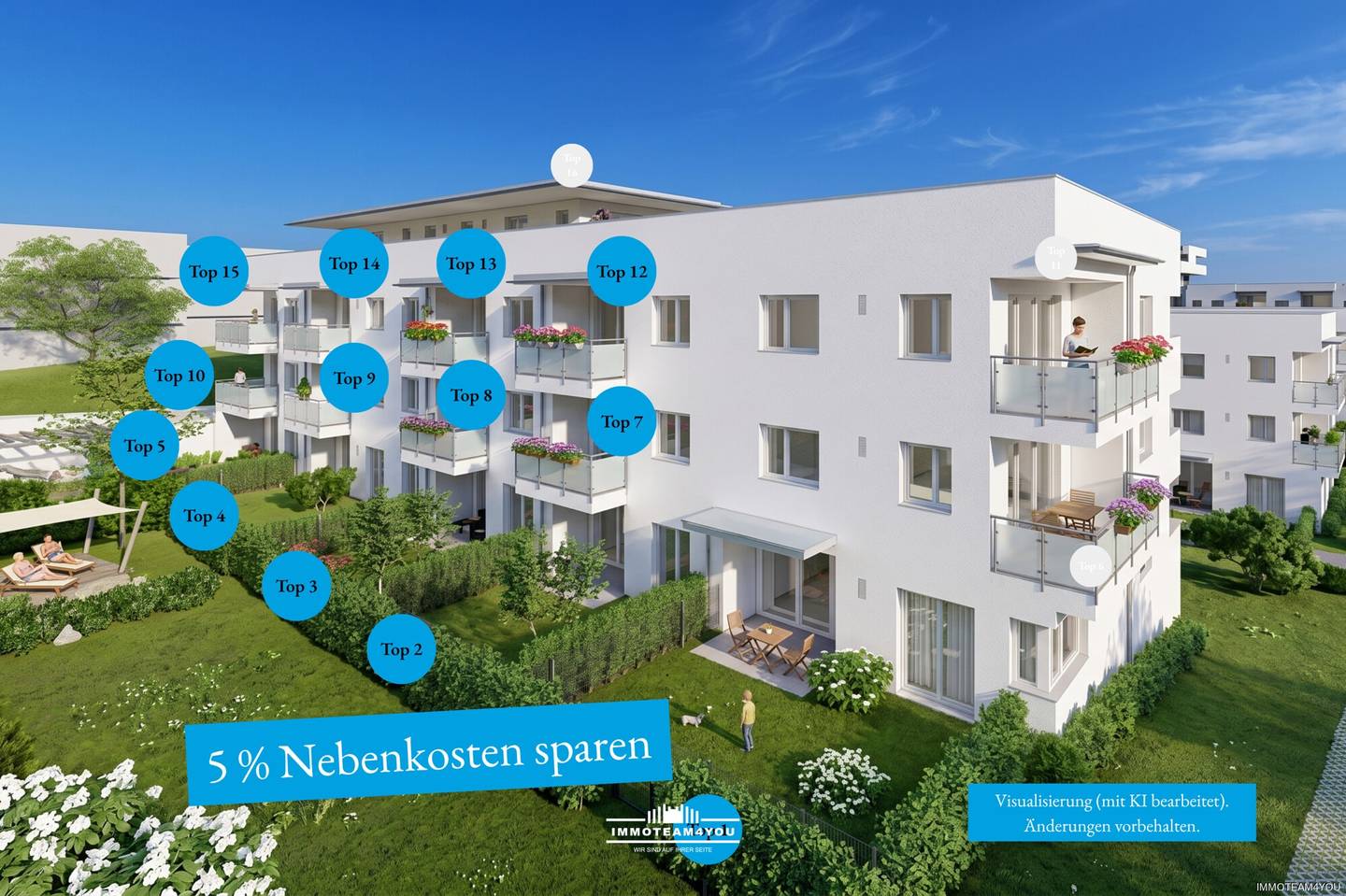 New build apartment with balcony in sunny location