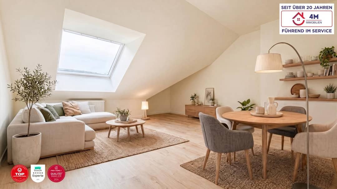 Hochwertig sanierte Dachgeschosswohnung mit Kamin und Garage