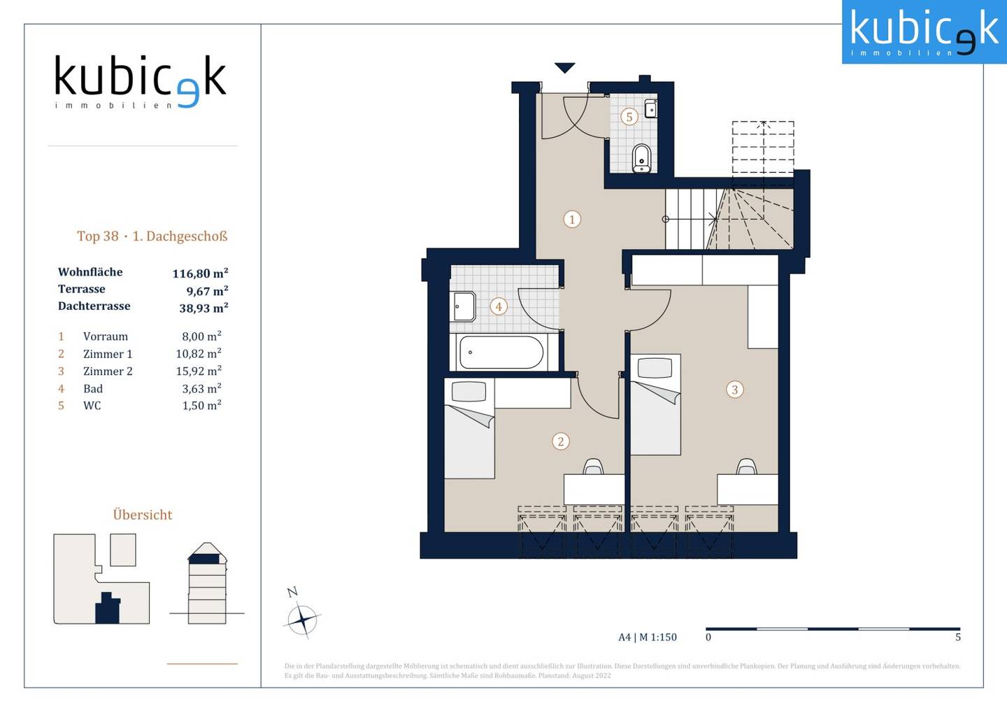 Dachgeschosswohnung mit Dachterrasse und Fernwärme