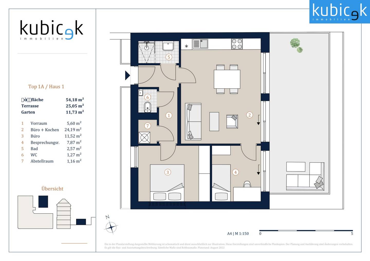 Gartenwohnung mit privater Terrasse und Garten