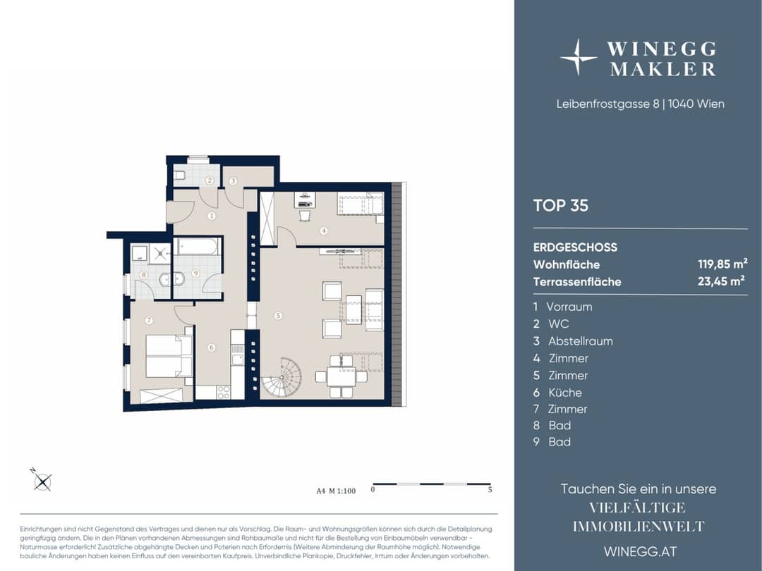 Stilvolle Altbauwohnung mit Terrasse und Weitblick