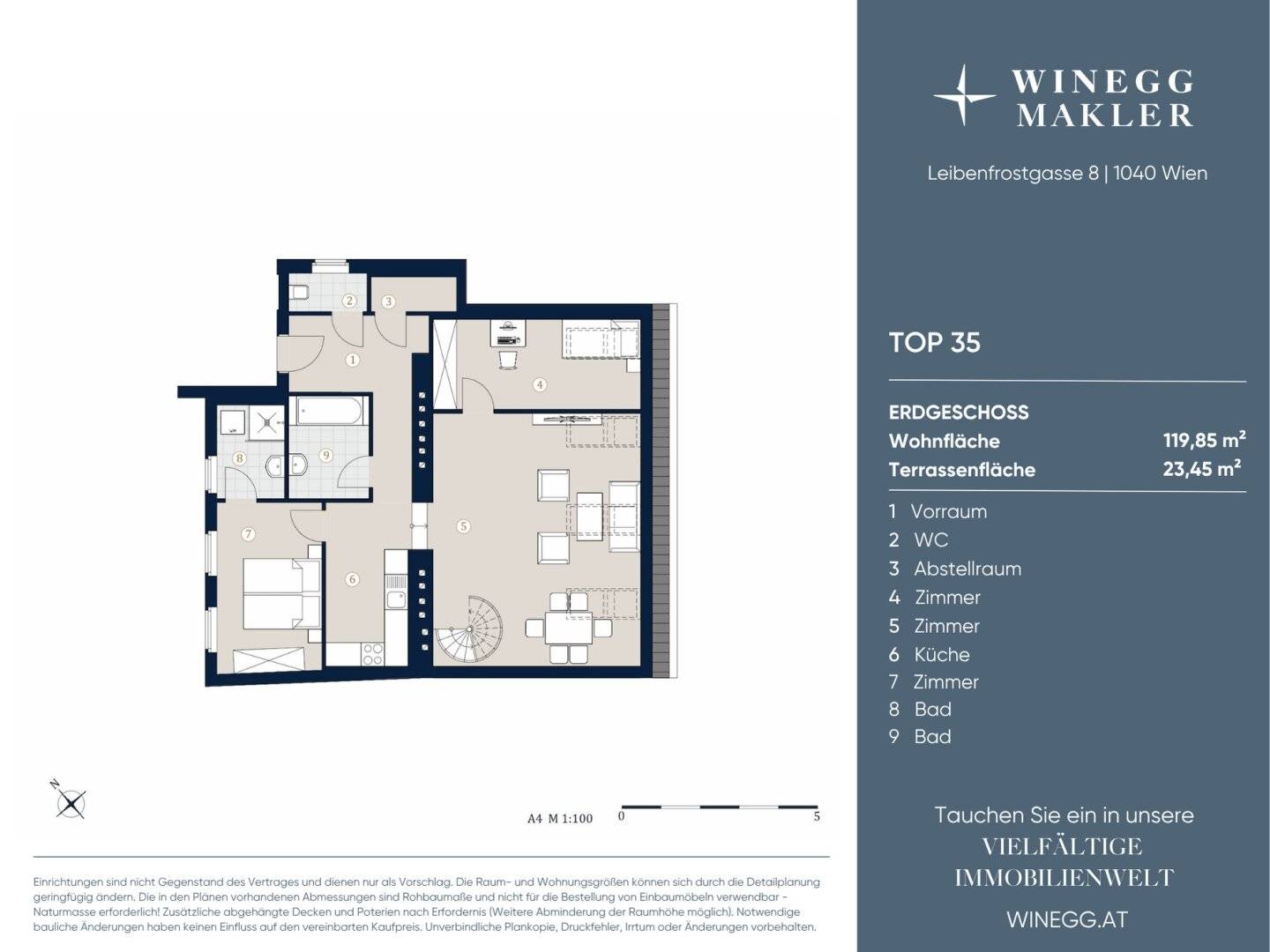 Top floor apartment with wide view