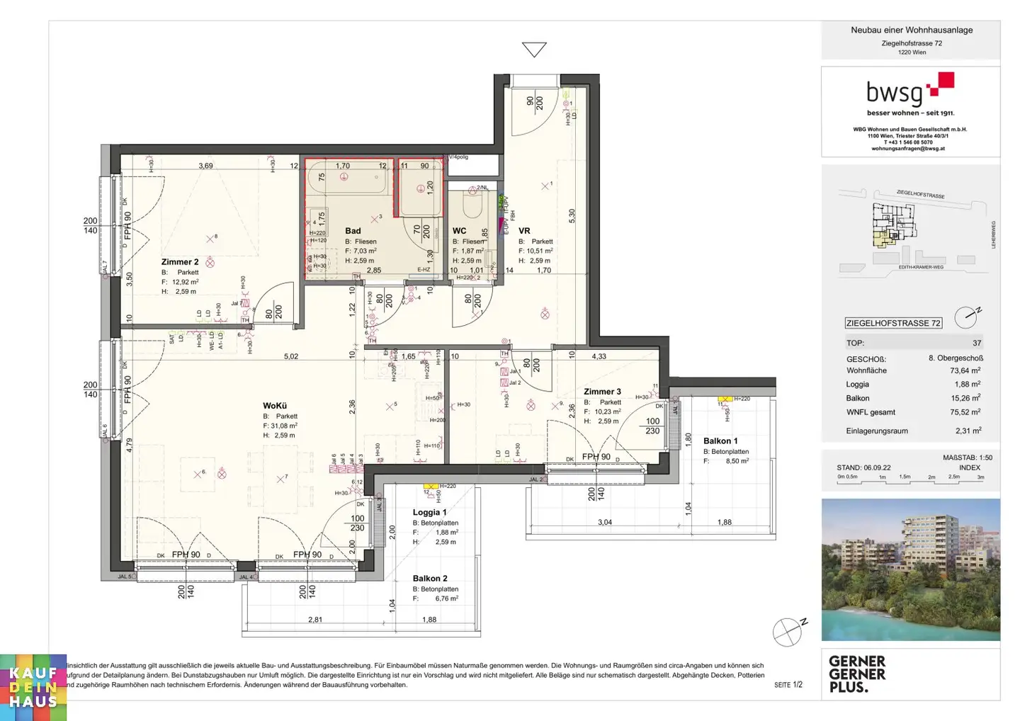 Newly built apartment by Badeteich Hirschstetten