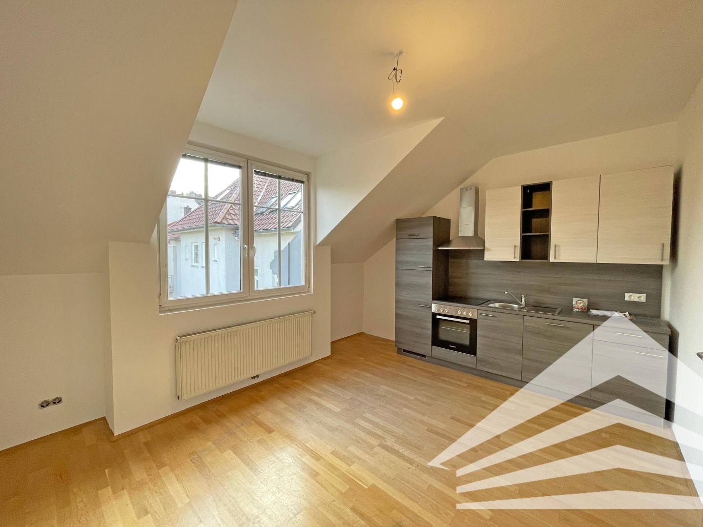 Air-conditioned attic apartment with shared garden near Danube riverfront