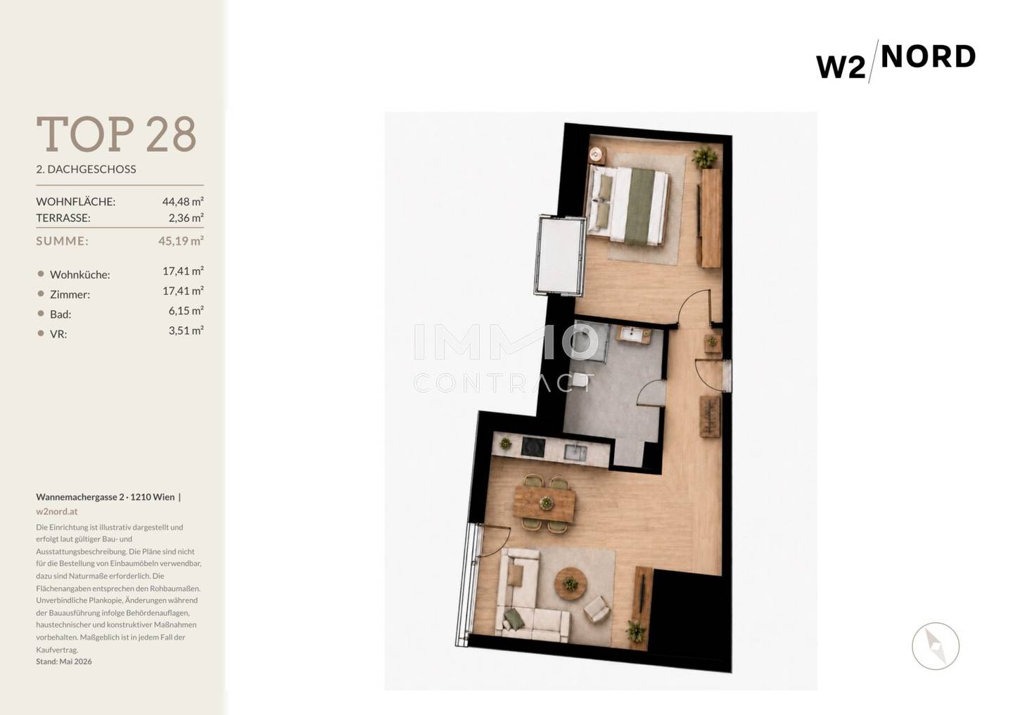 Investment apartment with terrace and underground parking