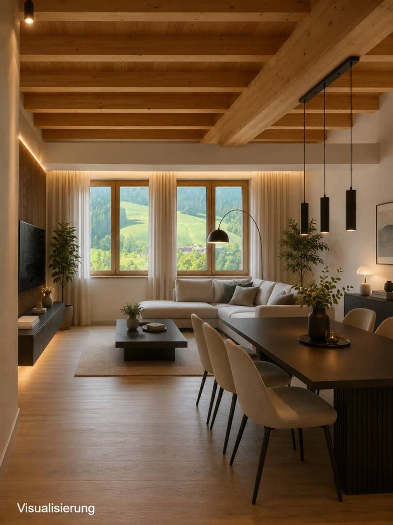 Penthouse with mountain view and parking space