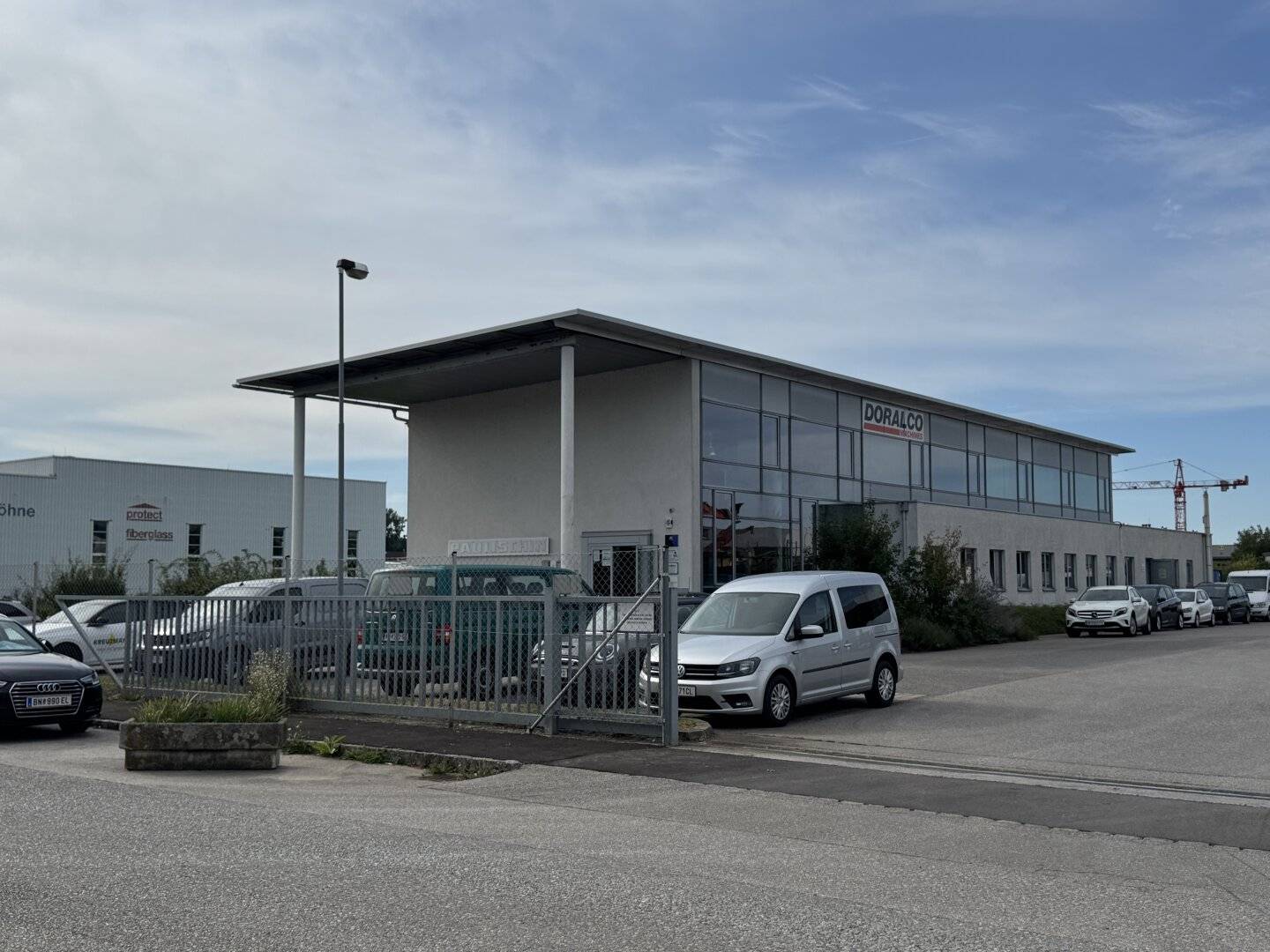 Office location with petrol station and generous open spaces