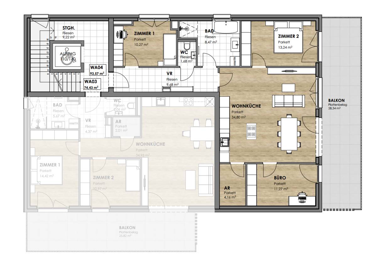 Ground floor apartment with garden and mountain view