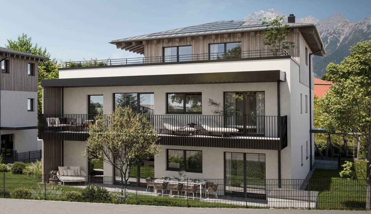 Ground floor apartment with garden and mountain view