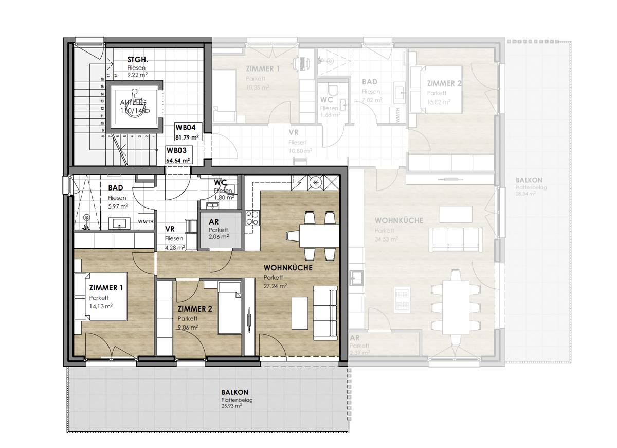 Ground floor apartment with terrace and garden view