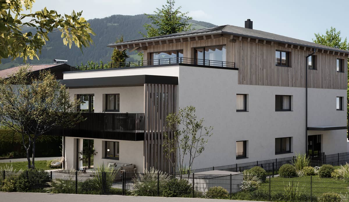 Ground floor apartment with garden and mountain view