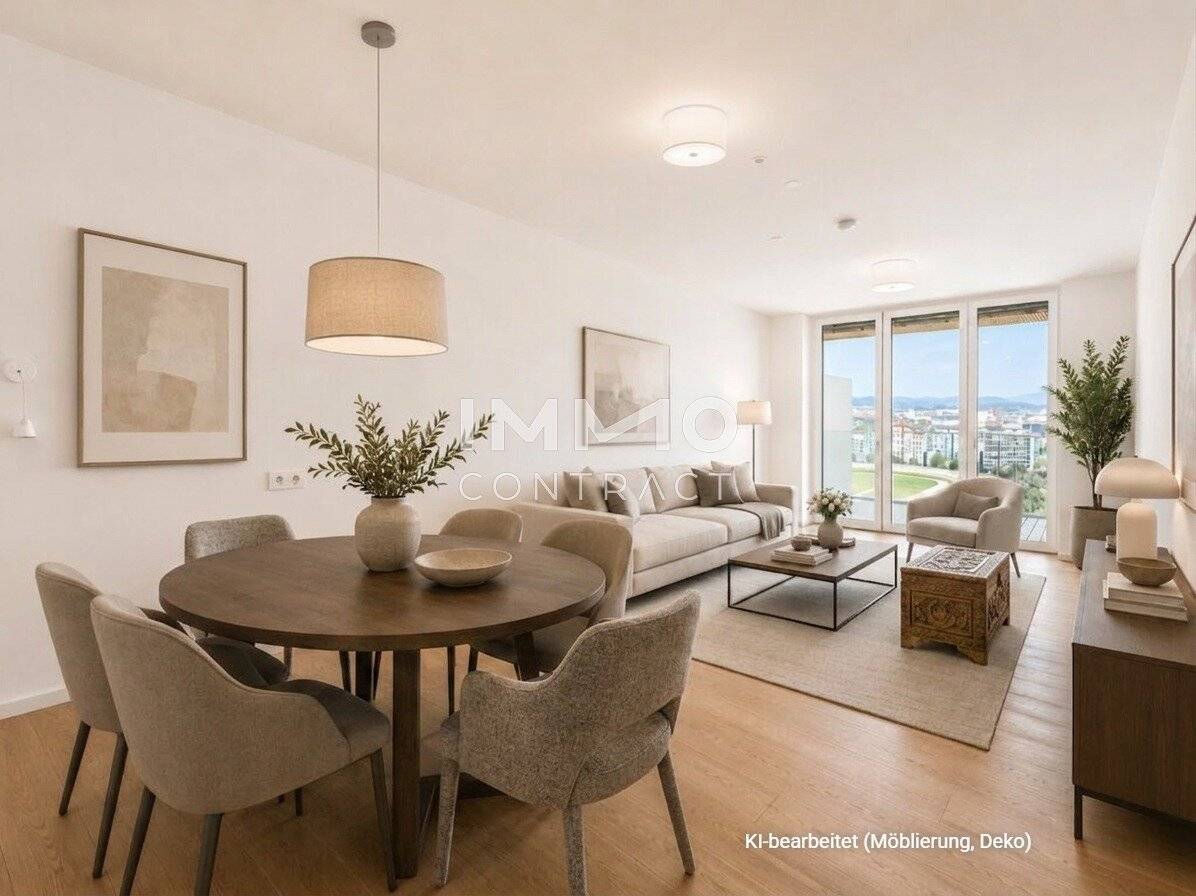 New build apartment with balcony and Prater view