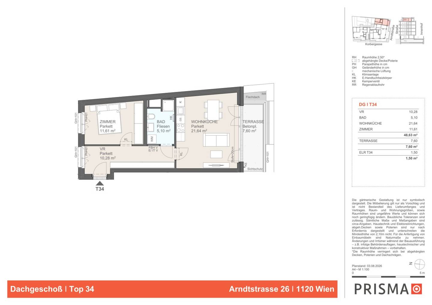 Bright Apartment with Southwest Loggia in Meidling