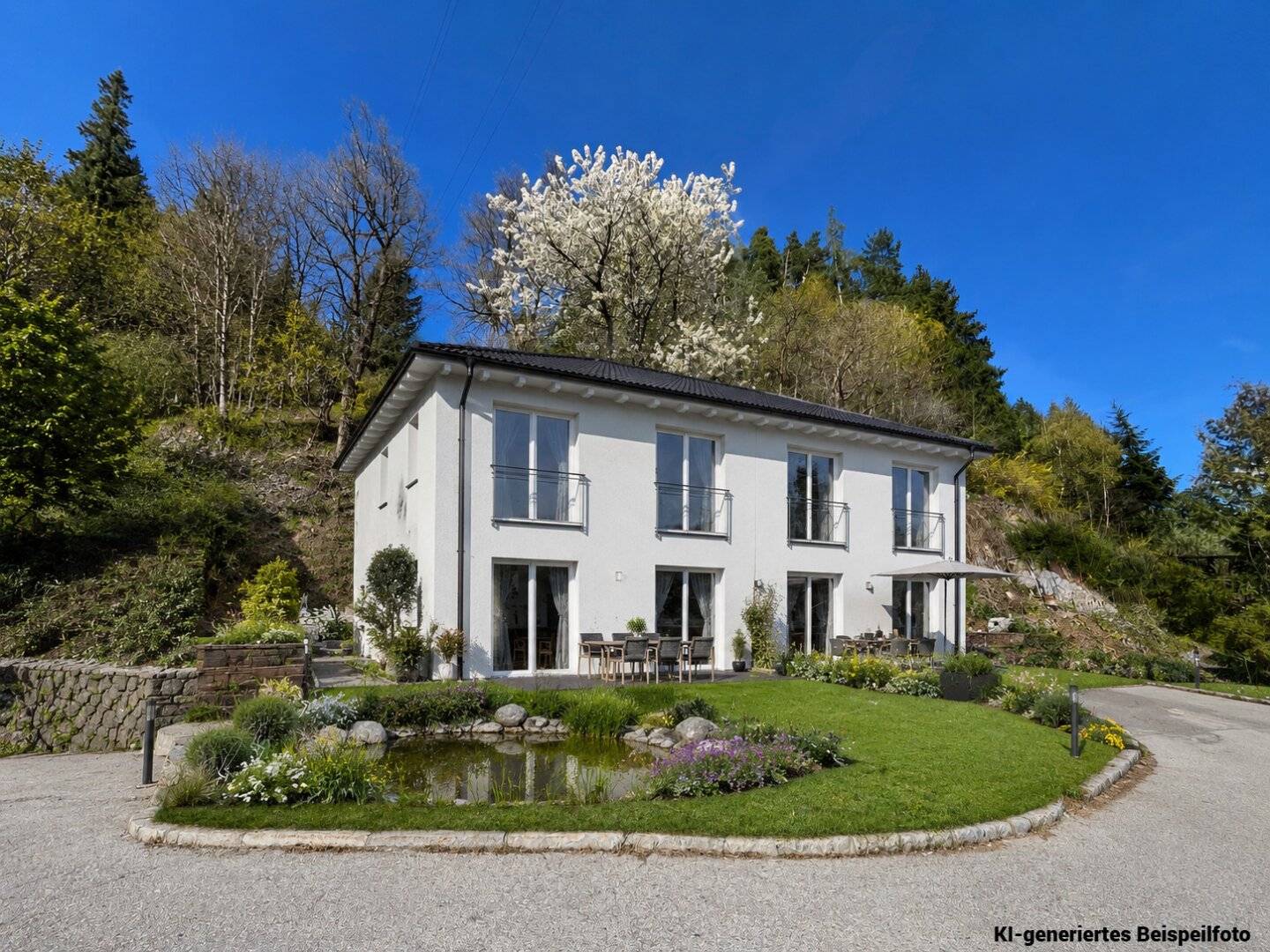 New build semi-detached house with garden in sunny location