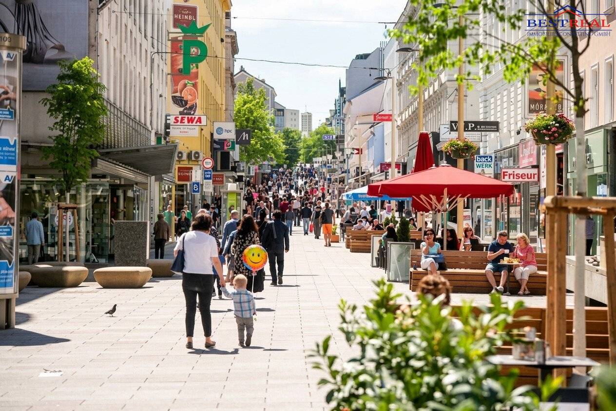 Prime location pedestrian zone Meidling 360 m² to 950 m² gastronomy spaces