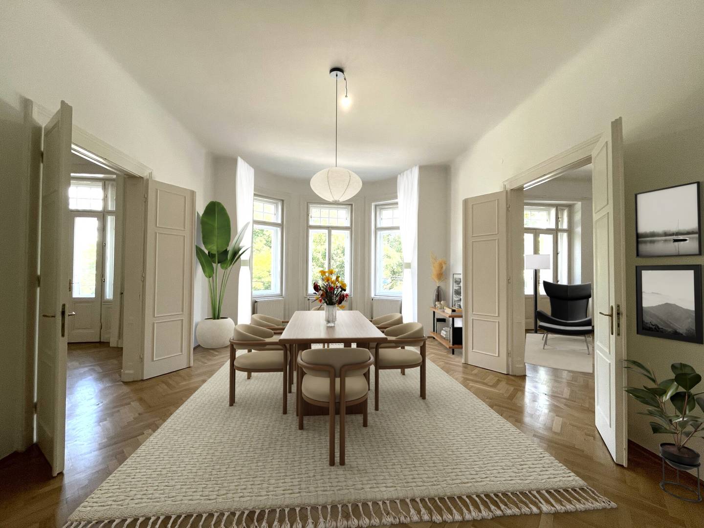 Altbauwohnung mit Balkonen nahe Schloss Belvedere