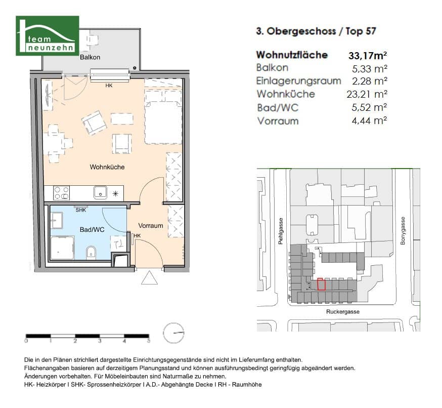 New build apartment with balcony and fitted kitchen near Schönbrunn Palace