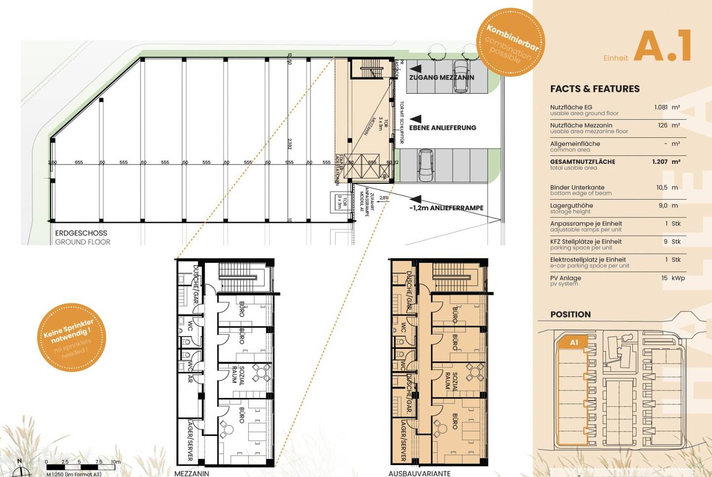 Gewerbepark Neusiedl am See with flexible warehouse space and office