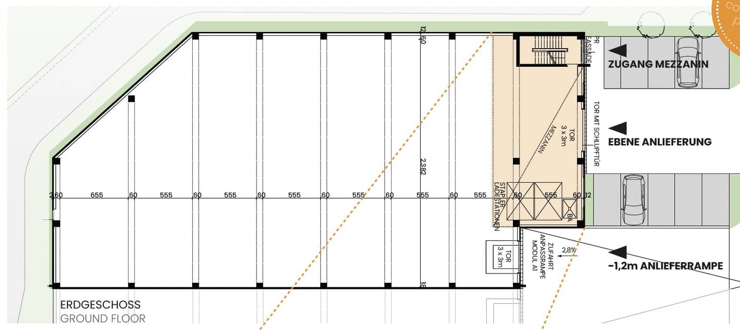 Gewerbepark Neusiedl am See with flexible warehouse space and office