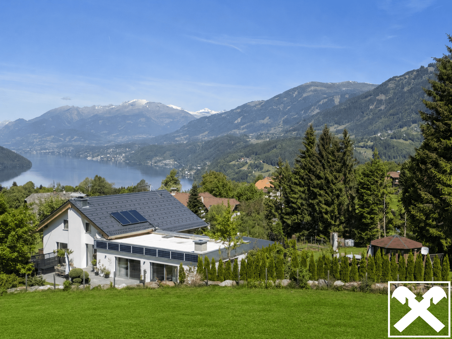 Haus mit Panoramablick und Garten am Millstätter See