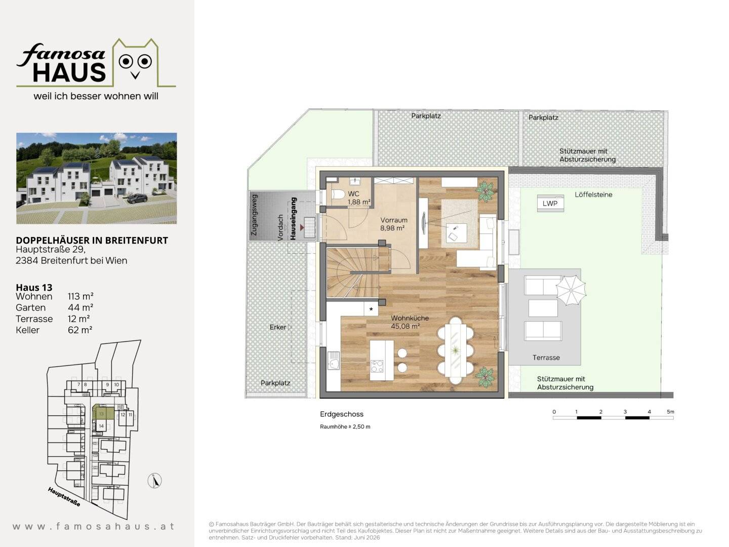 Familienfreundliches Doppelhaus mit Garten und Blick ins Grüne