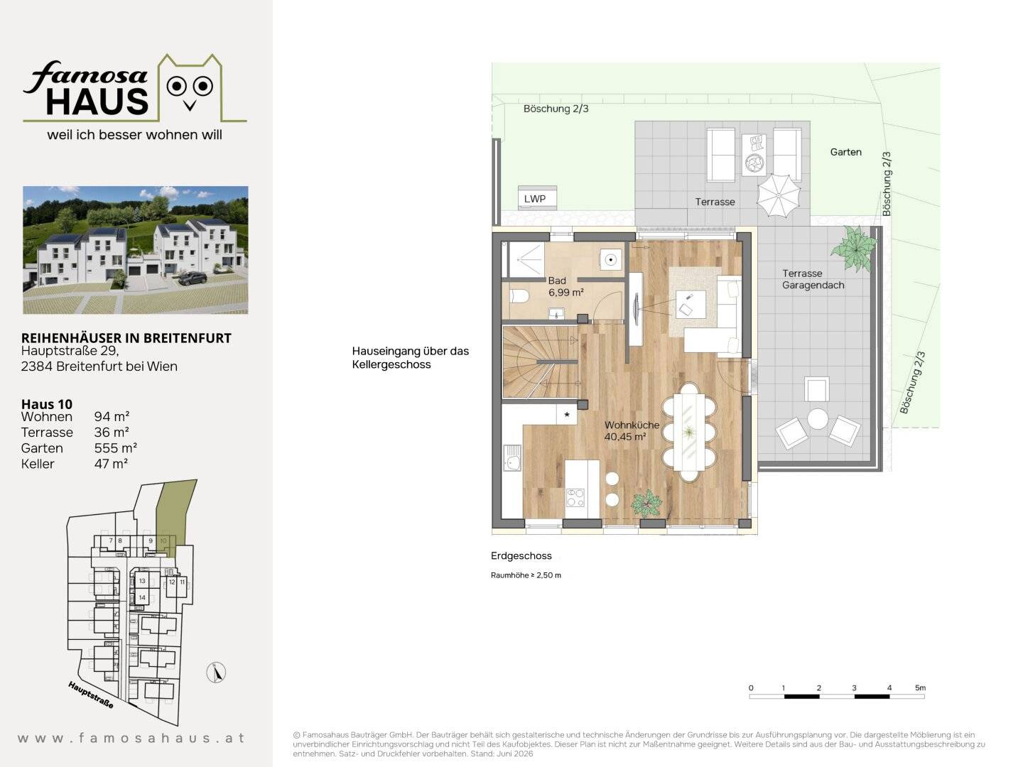 Doppelhaushälfte mit großem Garten und Garage in Breitenfurt