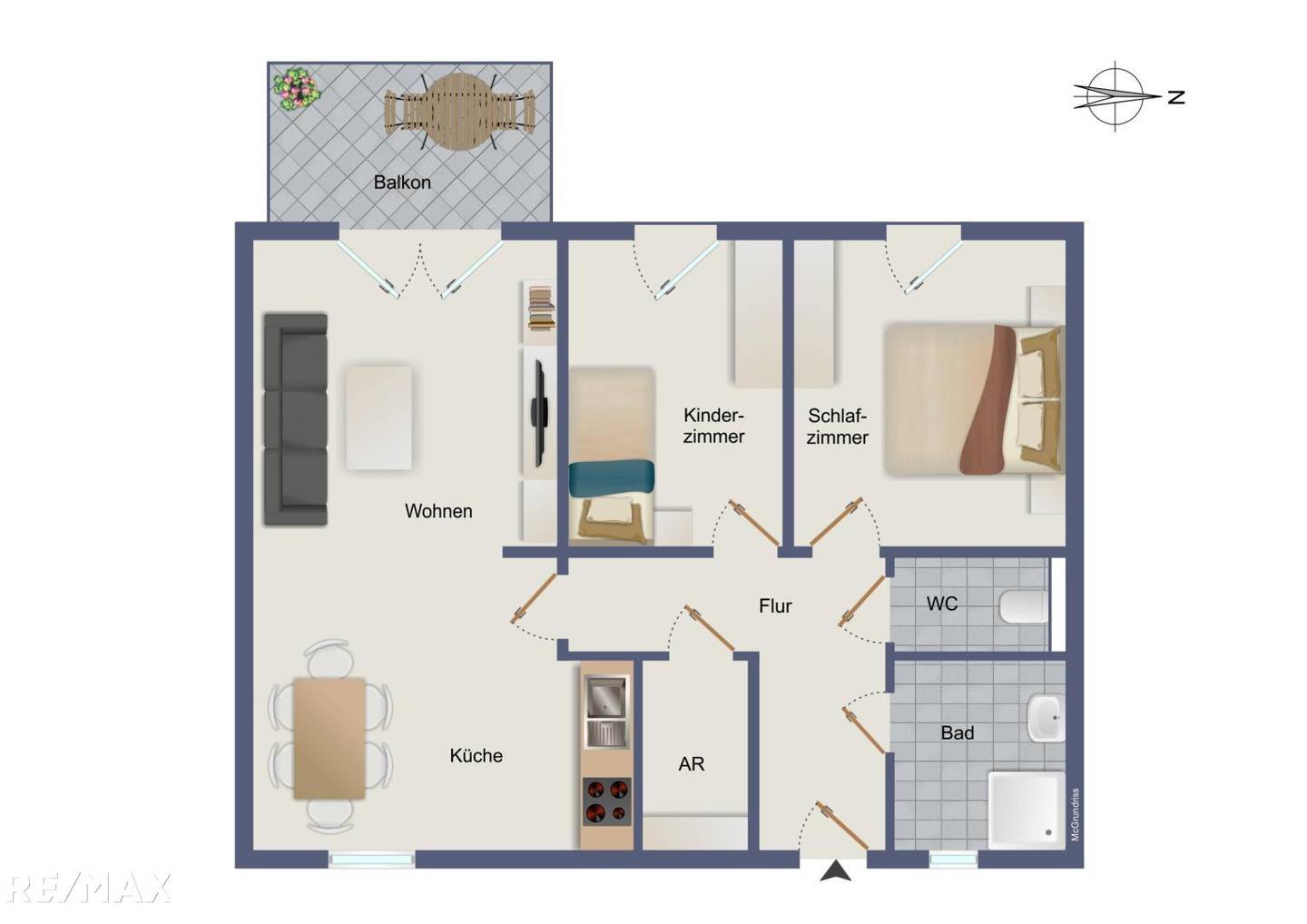 Well-maintained apartment with west-facing balcony and district heating